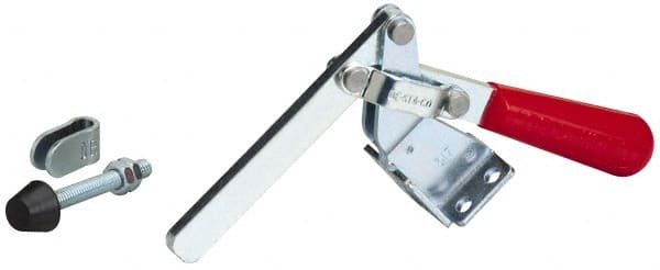 Manual Hold-Down Toggle Clamp: Vertical, 375 lb Capacity, Solid Bar, Flanged Base MPN:317-15