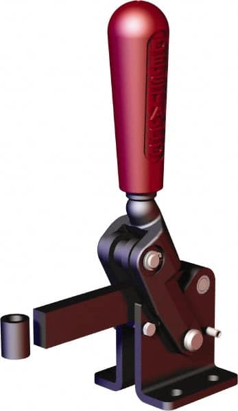 Manual Hold-Down Toggle Clamp: Vertical, 1,573.66 lb Capacity, Solid Bar, Flanged Base MPN:533-L