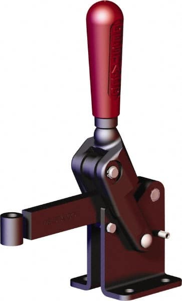 Manual Hold-Down Toggle Clamp: Vertical, 2,248.09 lb Capacity, Solid Bar, Flanged Base MPN:535-L