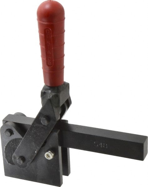 Manual Hold-Down Toggle Clamp: Vertical, 2,500 lb Capacity, Solid Bar, Straight Base MPN:548