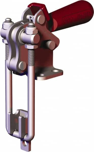 Pull-Action Latch Clamp: Vertical, 1,000 lb, U-Hook, Flanged Base MPN:334-R