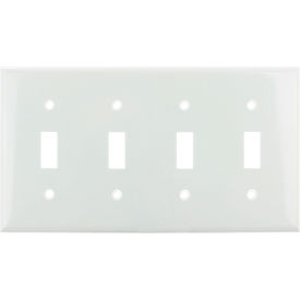 Sunlite® Toggle Switch Plate 4-Gang White Pack of 12 40891-NS