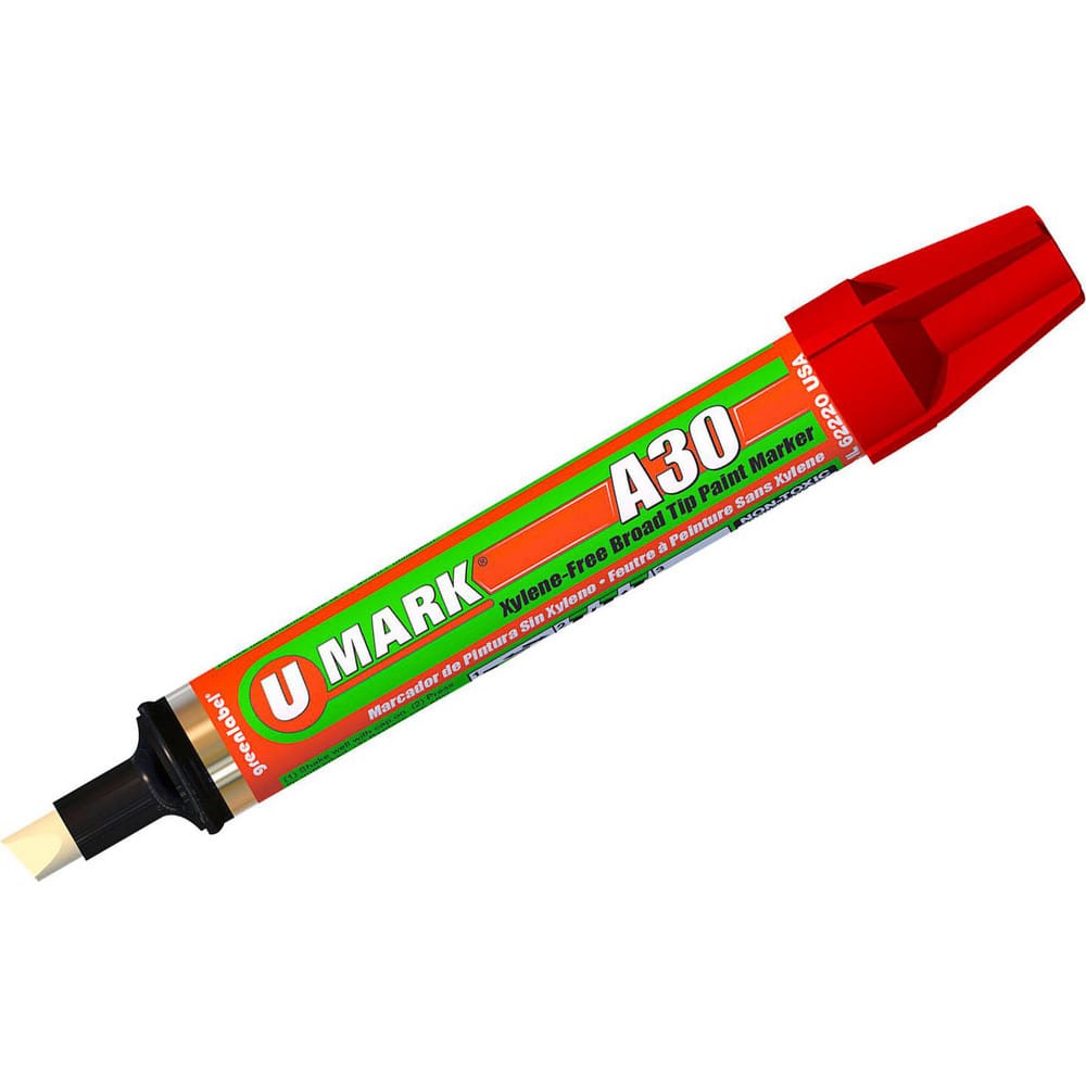 Markers & Paintsticks, Marker Type: Liquid Paint Marker, Tip Shape: Chisel, Color: Red, Ink Type: Xylene-free, Alcohol Base, Fade Resistant, Water Resistant MPN:10304