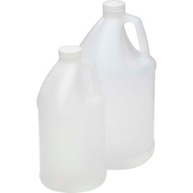 Qorpak PLC-03501 64oz Natural HDPE Handled Round Jug with 38-400 Black Phenolic Cap Case of 40 PLC-03501