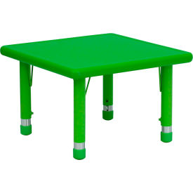 Flash Furniture 24'' Square Height Adjustable Activity Table - Plastic - Green YCX-002-2-SQR-TBL-GREEN-GGYU-