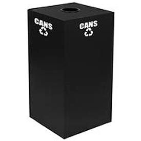 Steel Recycling Container with Bottle & Can Opening - 28 Gal. Cap. Black 28GC01-CB