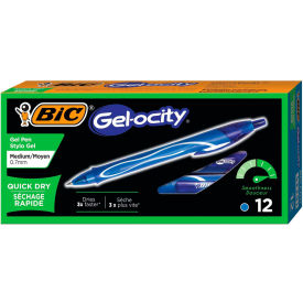 BIC® Gel-ocity Quick Dry Retractable Gel Pen Medium 0.7mm Blue Ink/Barrel Dozen RGLCG11-BE