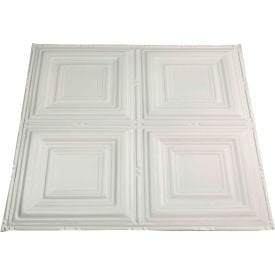 Great Lakes Tin Syracuse 2' X 2' Nail-up Tin Ceiling Tile in Antique White - T50-02 T50-02