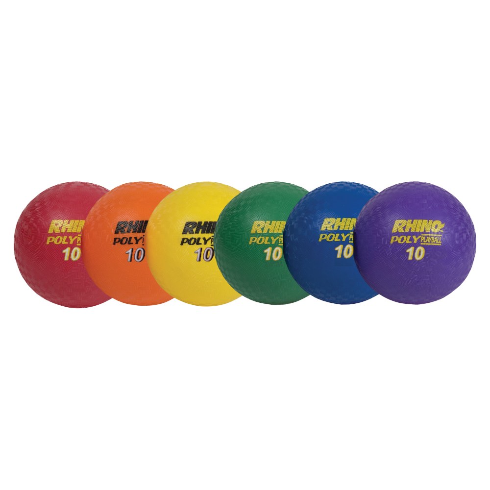 Champion Sports 10 Inch Poly Playground Ball Set - 10in - Red, Orange, Yellow, Green, Blue, Purple - 6 / Set MPN:PX10SET