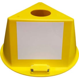 Inventory Control Cone W/ Magnets & Dry Erase Decals Yellow 074cYELLOW