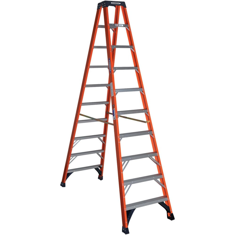 Step Ladders, Height: 10 (Feet), Body Material: Fiberglass , Foldable: Yes , Ladder Rating: Type IA , Color: Orange, Black  MPN:T6310