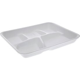 Pactiv Evergreen™ Foam School Tray w/ 5 Compartment White Pack of 500 YTH10500SGBX