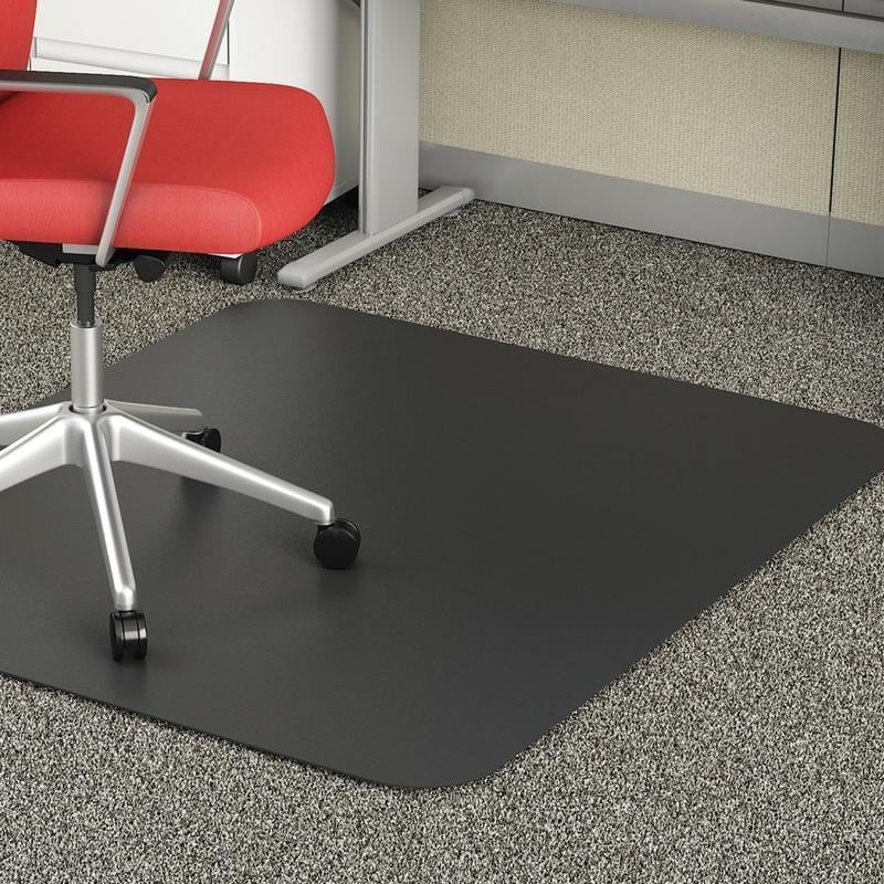 Deflecto Chair Mat For Medium-Pile Carpet, Rectangular, 36inW x 48inD, Black (Min Order Qty 2) MPN:CM14142BLK