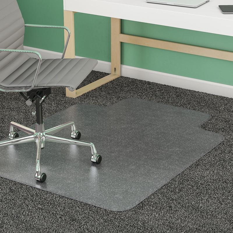 Deflecto SuperMat Chair Mat For Medium Pile Carpet, Beveled Lip, 45inW x 53inD, Clear MPN:CM14233