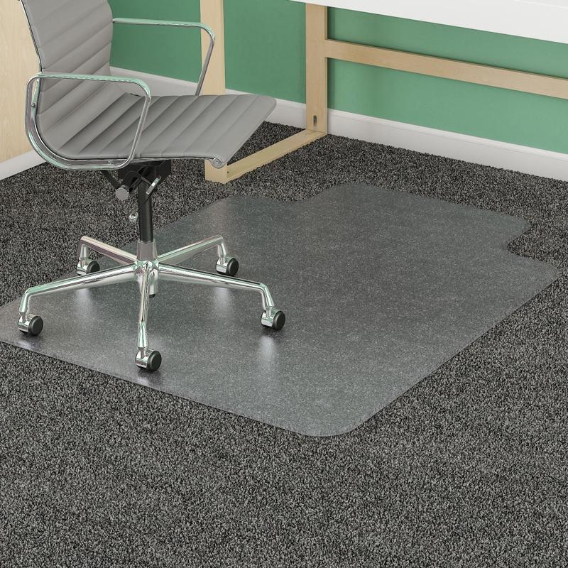 Deflecto SuperMat Medium Weight Chair Mat For Carpet, 60in x 46in (25in x 12in Lip), Clear MPN:CM14433F