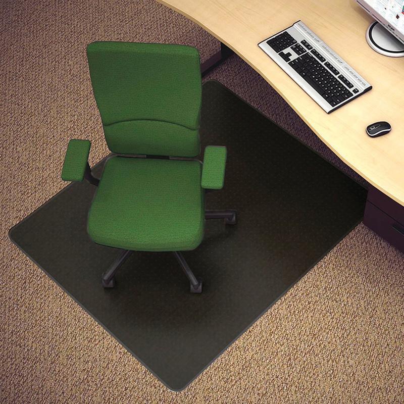 Deflecto EconoMat Vinyl Chair Mat For Hard Floors, Rectangular, 45inW x 53inD, Black MPN:CM21242BLK