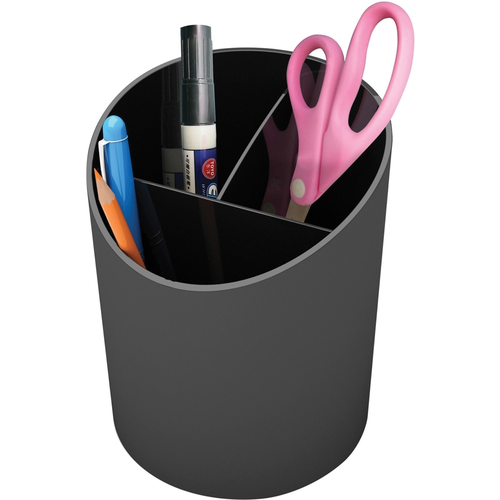 Deflecto Sustainable Office Recycled Large Pencil Cup - 5.6in x 4.4in x 4.4in - 1 Each - Black (Min Order Qty 5) MPN:34204