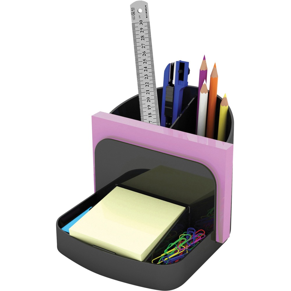 Deflecto Sustainable Office Desk Caddy - 5in Height x 5.4in Width x 6.8in DepthDesktop - 30% Recycled - Black - Plastic - 1 Each (Min Order Qty 4) MPN:38904