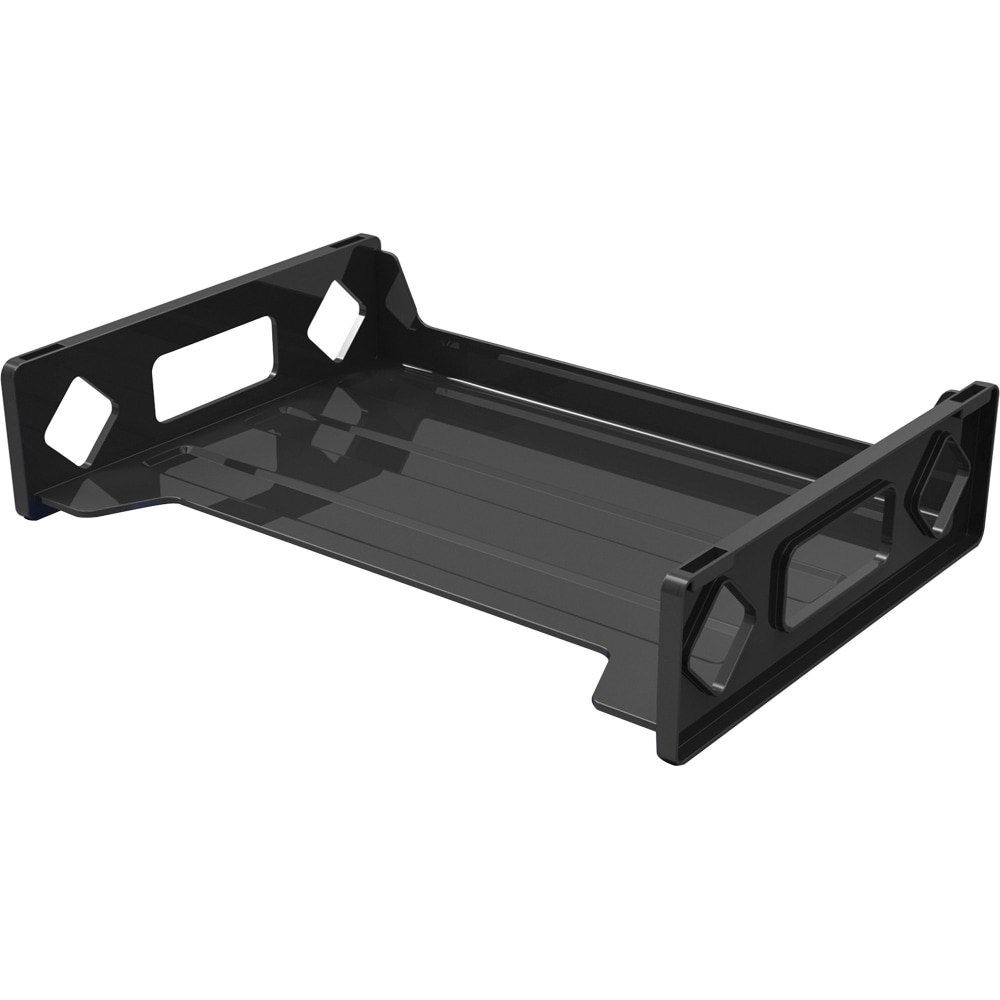 Deflecto Sustainable Office Stackable Desk Tray - 2.8in Height x 13in Width x 9in DepthDesktop - Durable, Stackable - 30% Recycled - Black - Plastic - 1 Each (Min Order Qty 7) MPN:391104