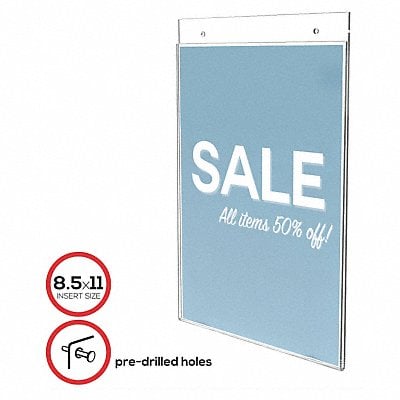 Wall Sign Holder Plastic 8.5X11 Clear MPN:68201