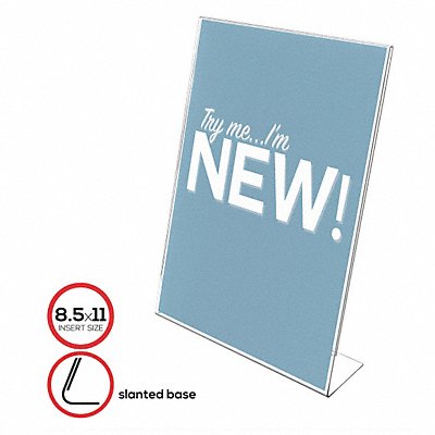 Desk Sign Holder Slanted 8.5X11 Clear MPN:69701