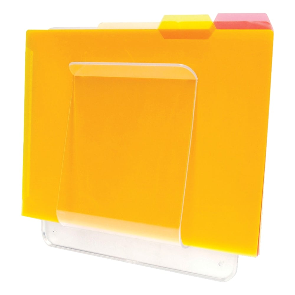 Deflecto Wall Mount File And Chart Holder, 1 Compartment, 10in x 2in x 10 1/2in, Clear (Min Order Qty 3) MPN:65501