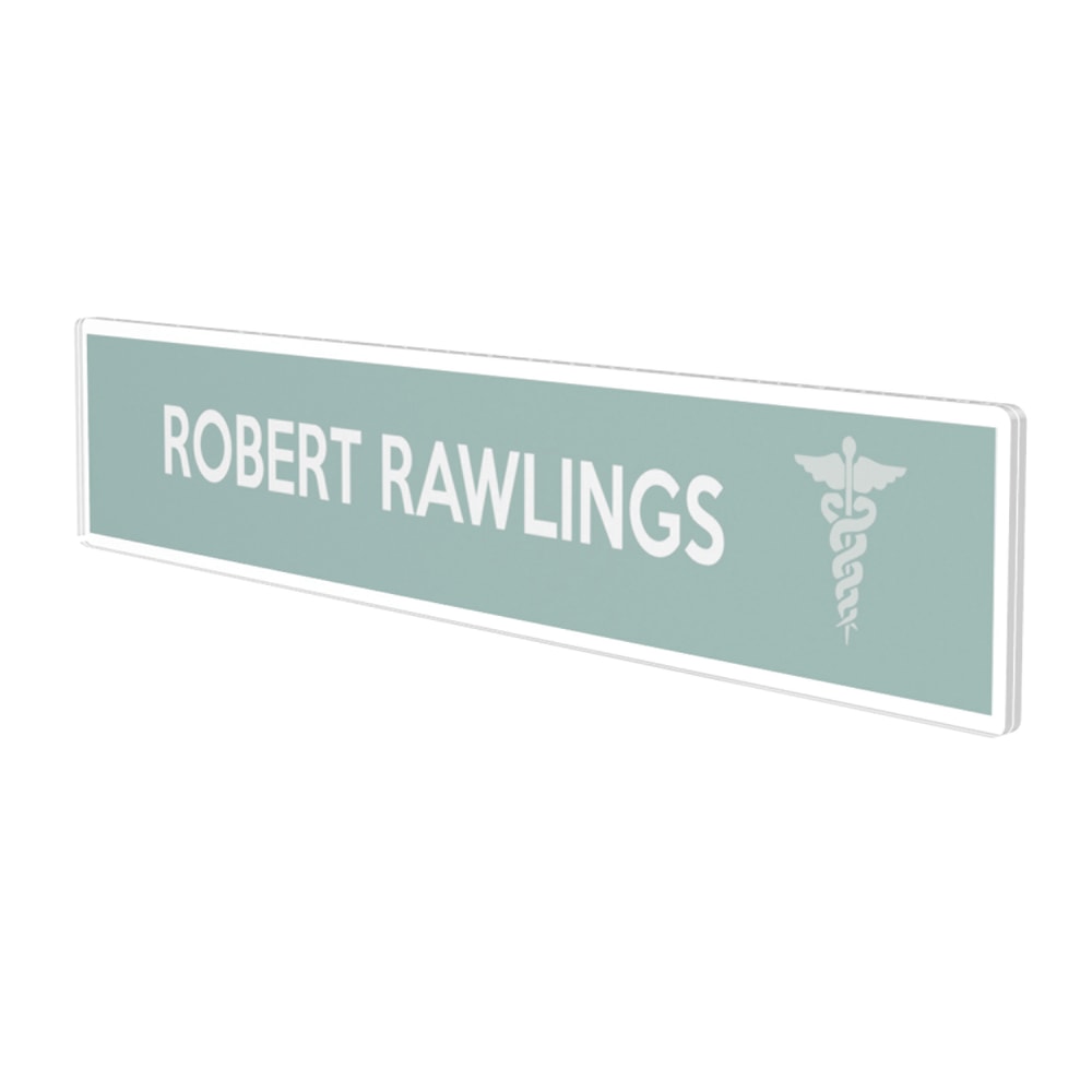 Deflecto Cubicle Nameplate Sign Holder, 2 1/4inH x 8 7/8inW x 3/16inD, Clear (Min Order Qty 19) MPN:587501RT