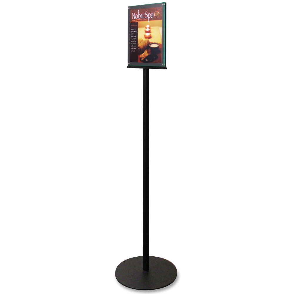 Deflecto Double-Sided Sign Stand, 56inH x 12 9/10inW x 12 9/10inD, Black MPN:692056