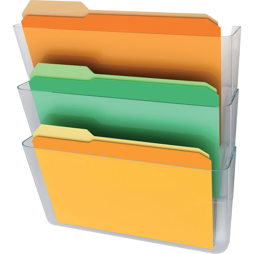 Deflecto Stackable Wall Pocket File, 3 Pack, Clear (Min Order Qty 2) MPN:73601RT