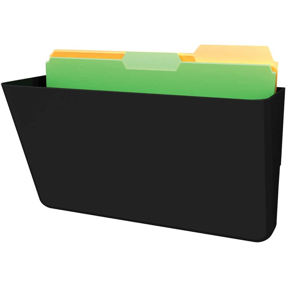 Deflecto DocuPocket Letter Size Wall File, 7inH x 13inW x 4inD, 50% Recycled, Black (Min Order Qty 4) MPN:93204