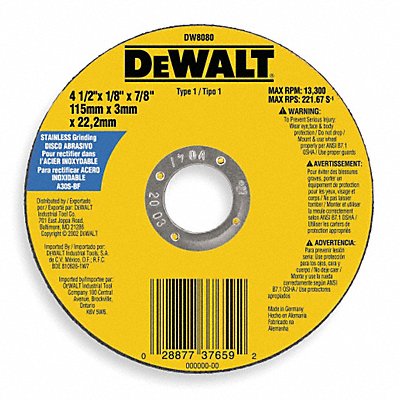 CutOff Whl AO 4-1/2 x.093 x7/8 13300rpm MPN:DW8080