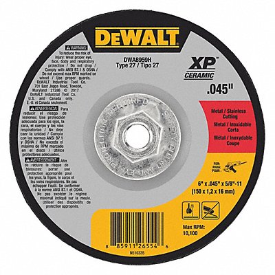 Abrasive Cut-Off Wheel 0.045 Thick MPN:DWA8959H