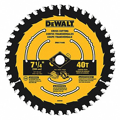 Circular Saw Blade Blade Dia 7-1/4 in. MPN:DWA171440