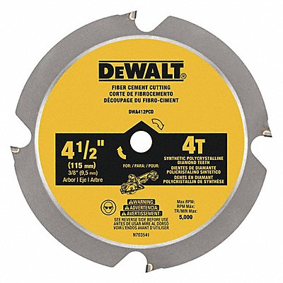 Circular Saw Blade 4-1/2 Dia 5000 rpm MPN:DWA412PCD