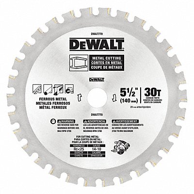 Circular Saw Blade Blade Dia 5-1/2 in. MPN:DWA7770