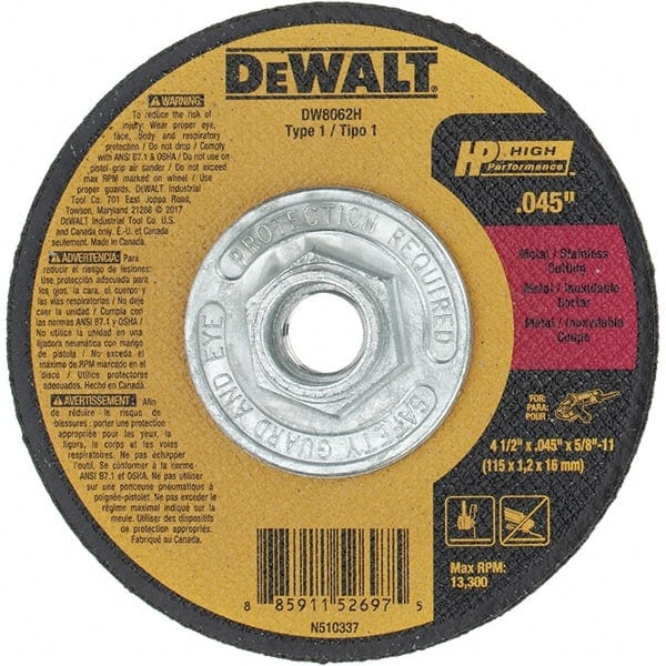 Cut-Off Wheel:  Type 1 (01/41),  4-1/2