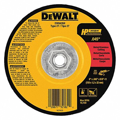 Abrsv Cut Whl 6In D 0.045In T 7/8In AH MPN:DW8426S