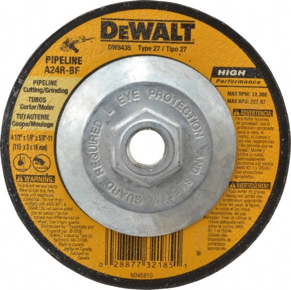 Depressed Grinding Wheel:  Type 27,  4-1/2