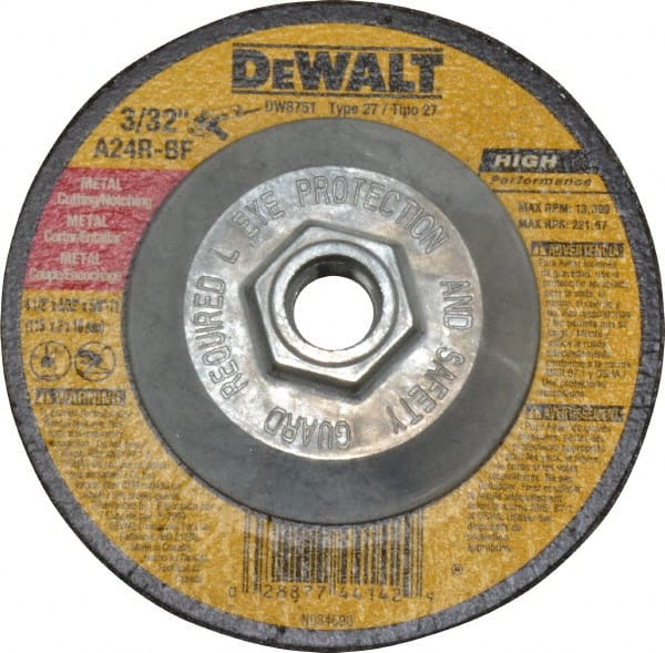 Depressed Grinding Wheel:  Type 27 & Type 42,  4-1/2