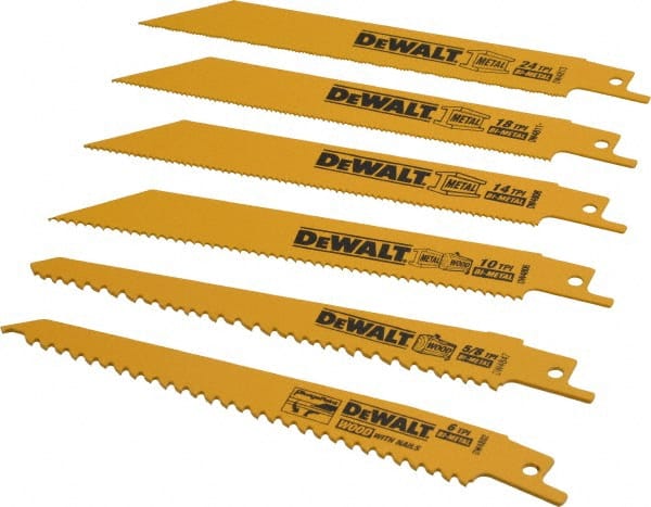 6 Piece, Bi-Metal Reciprocating Saw Blade Set MPN:DW4856