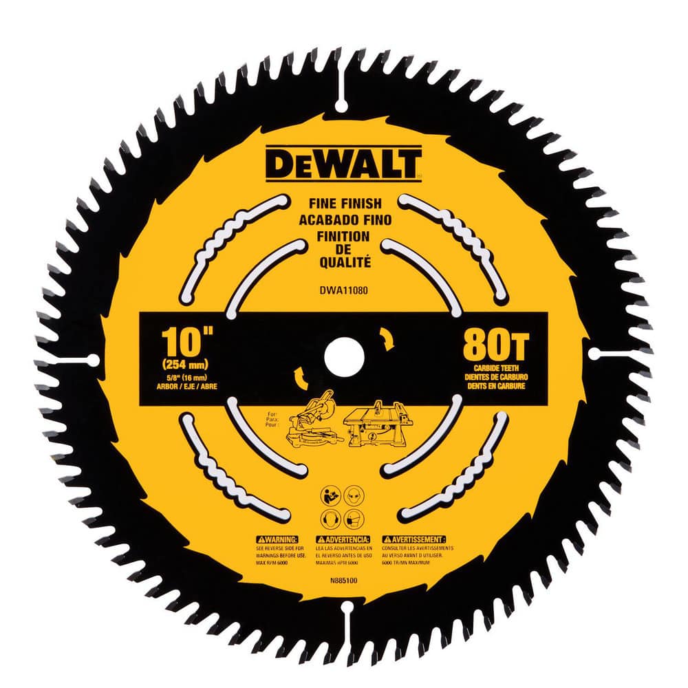 Wet & Dry-Cut Saw Blades, Blade Diameter (Inch): 10 , Blade Material: Carbide , Blade Thickness (Decimal Inch): 0.4000 , Arbor Hole Diameter (Inch): 1  MPN:DWA11080