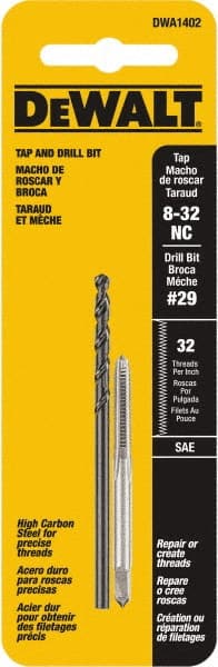 Combination Drill Tap: #8-32, 2B, 2 Flutes, High Carbon Steel MPN:DWA1402