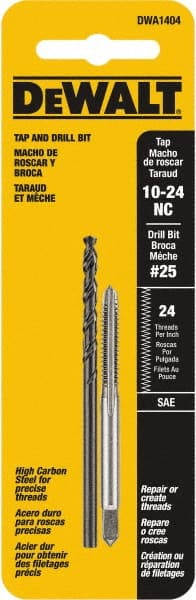 Combination Drill Tap: #10-24, 2B, 2 Flutes, High Carbon Steel MPN:DWA1404