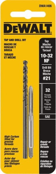 Combination Drill Tap: #10-32, 2B, 2 Flutes, High Carbon Steel MPN:DWA1406