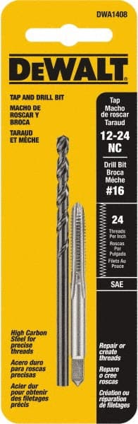 Combination Drill Tap: #12-24, 2B, 2 Flutes, High Carbon Steel MPN:DWA1408