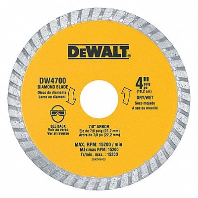 Diamond Saw Blade Blade Dia 4 in. MPN:DW4700