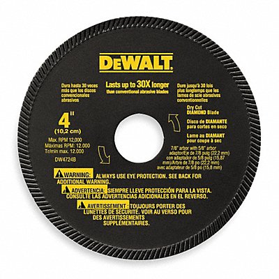 Diamond Saw Blade Blade Dia 4 in. MPN:DW4724