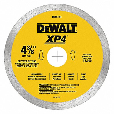 Premium Porcelain Tile Blade 4-3/8 MPN:DW4738