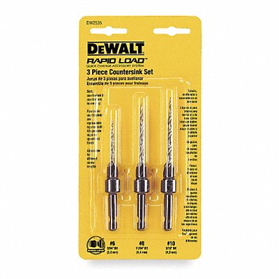 Countersink Hex Drill Bit Set 3 Pc #6-10 MPN:DW2535