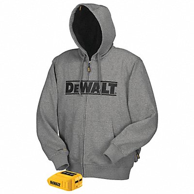 Heated Hoodie 3XL Men s Gray MPN:DCHJ068B-3XL